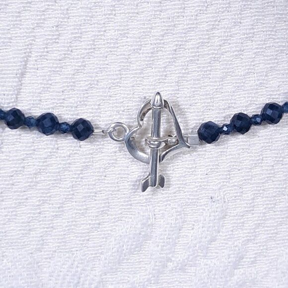 🆕️ 18" Genuine Blue Sapphire Aquamarine Beaded Necklace faceted gemstone silver - Picture 4 of 9